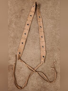 Tan Suede Fringe Belt
